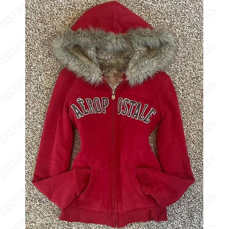 Kpop Hip HopHoodie 2025 Winter New Women Clothing Y2k Punk Streetwear Letter Slim Tops Sweatshirts Aesthetic Hoodies Kawaii Top