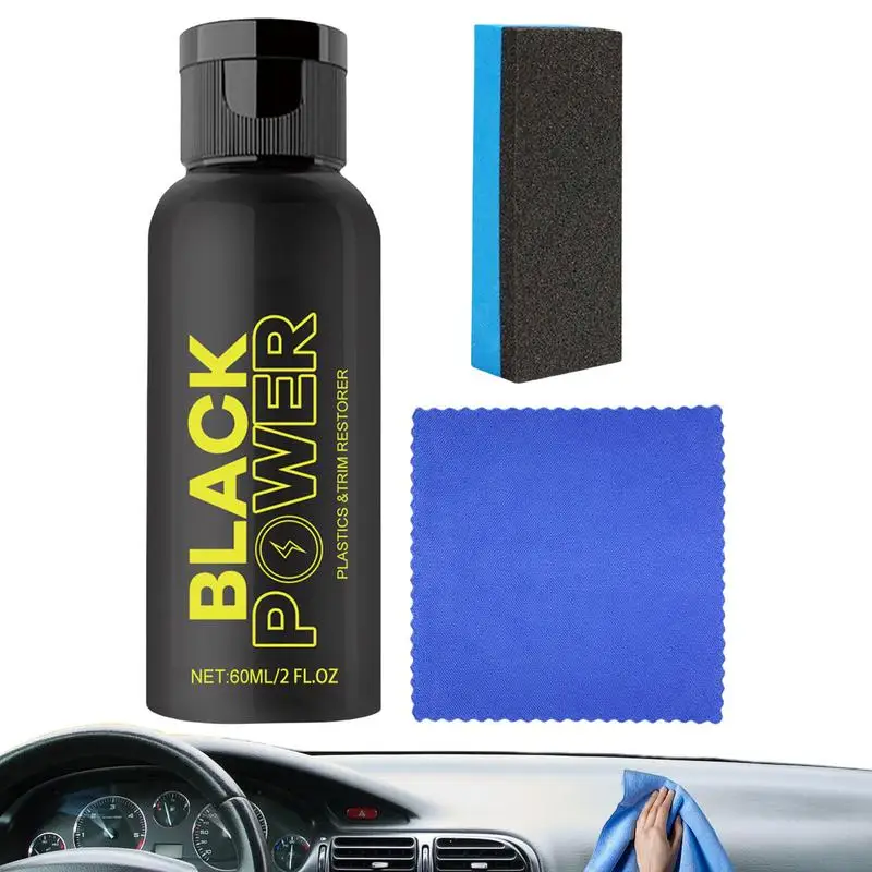 

60ml Plastic Parts Restorer For Car Car Maintenance Restore Auto Faded Black Trim Restorer Crystal Coatings Agent With Sponge