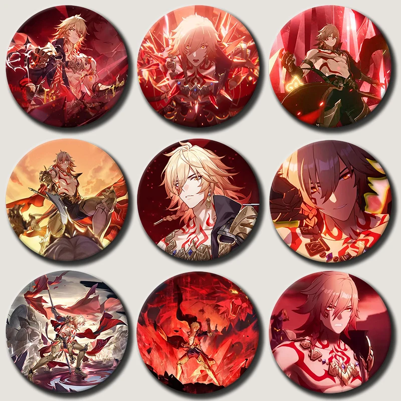 

58mm Anime Sunday Game Honkai Star Rail Mydei Character Pin Cute Snap-in Button Pins Brooch Badge for Gamer Collect Gifts
