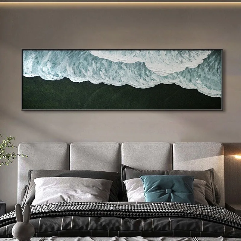 sea landscape bedroom painting master bedroom bedside decorative painting black and white abstract living room hanging painting