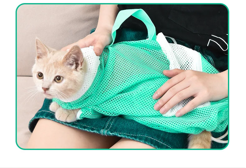 Multifunctional Cat Bathing Bag 5th Gen Anti Scratch Anti Bite Restraint Bag For Nail Trimming Pet Grooming Supplies