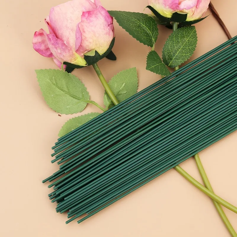 50-100 قطعة سلك الأزهار الخضراء ينبع الحديد المرن DIY بها بنفسك باقات تشكيلة زهور صياغة لوازم حفل زفاف ديكور المنزل