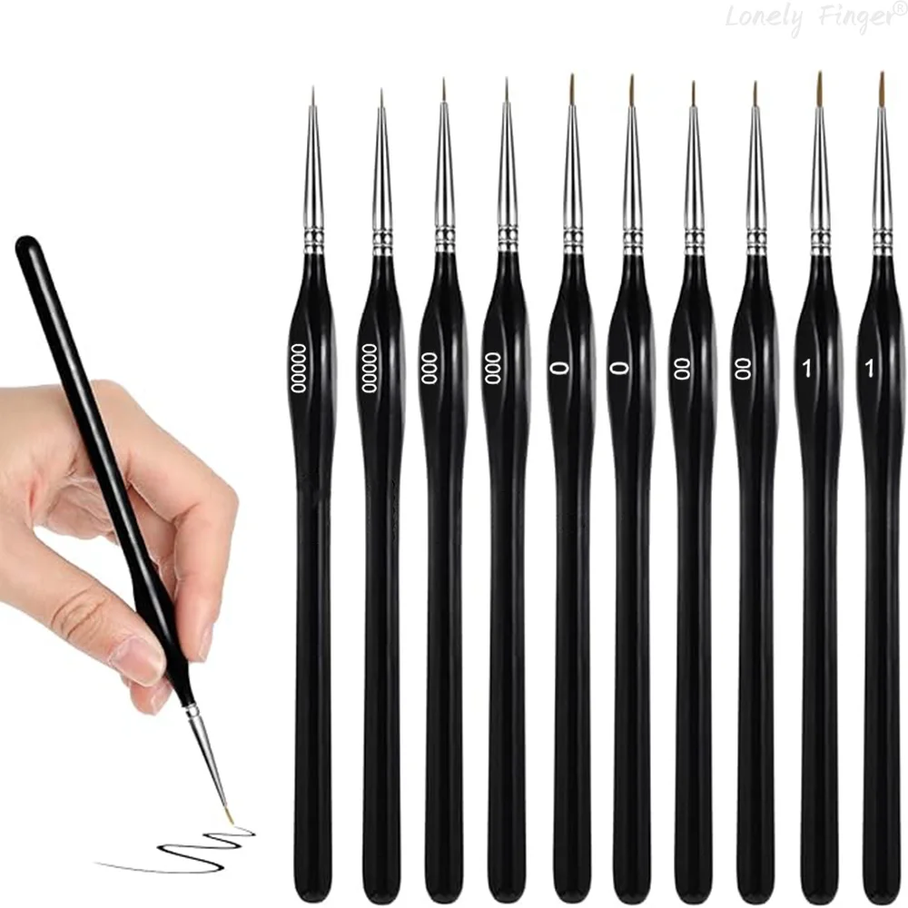 10/11 PCS Fine Brushes, 5 Sizes Micro Detail Brushes, Acrylic Artist Brush Set, Paint by Number Brushes for, Watercolor, Oil