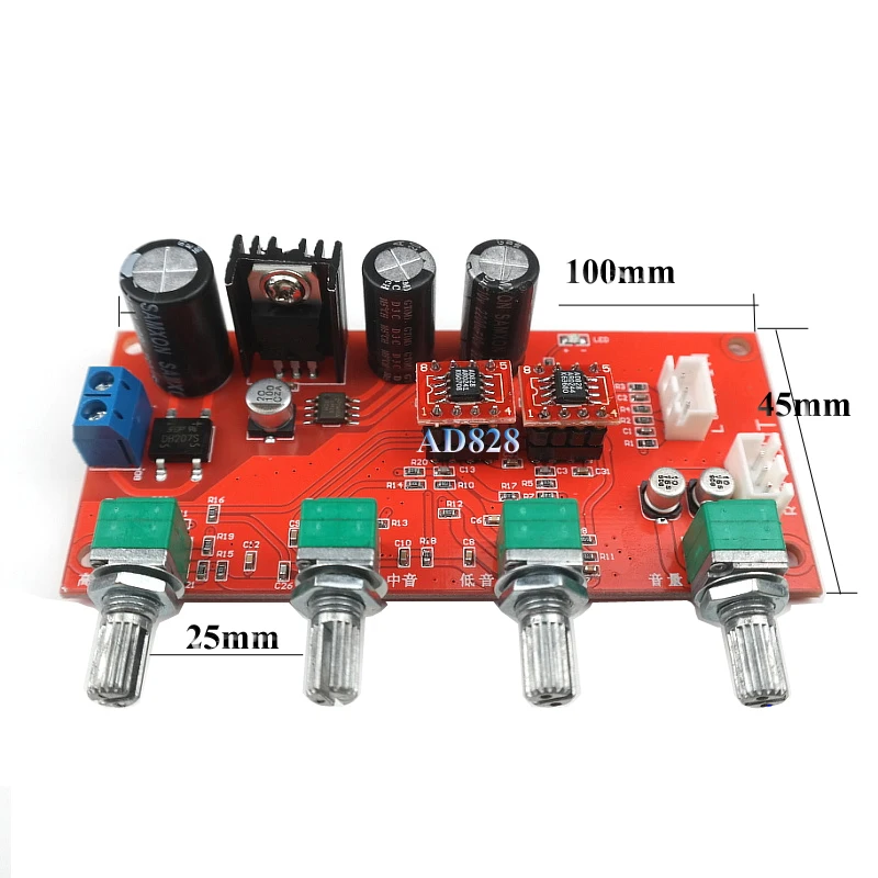 SOTAMIA AD828 Preamp Amplifier Board Treble Middle Bass Volume Tone Control Stereo Preamplifier Better NE5532 DIY Smart Home