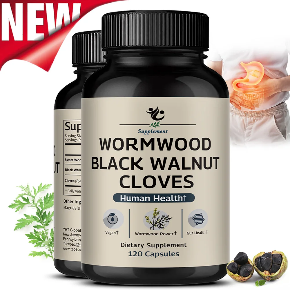 

Wormwood Black Walnut Clove Capsules - Cleanse, Detox, Intestinal Guard Formula Supplement, 120 Capsules