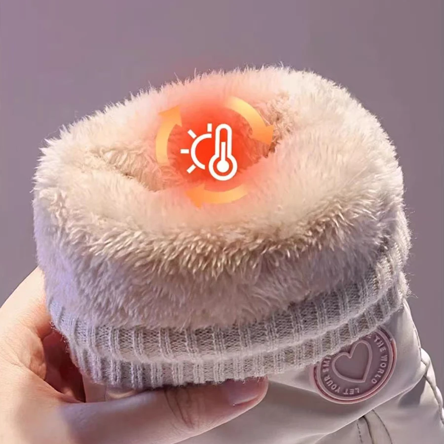 قفازات تزلج شتوية تعمل باللمس للنساء، إبزيم مضاد للخسارة، قفازات ركوب دافئة سميكة وسميكة في الهواء الطلق #4