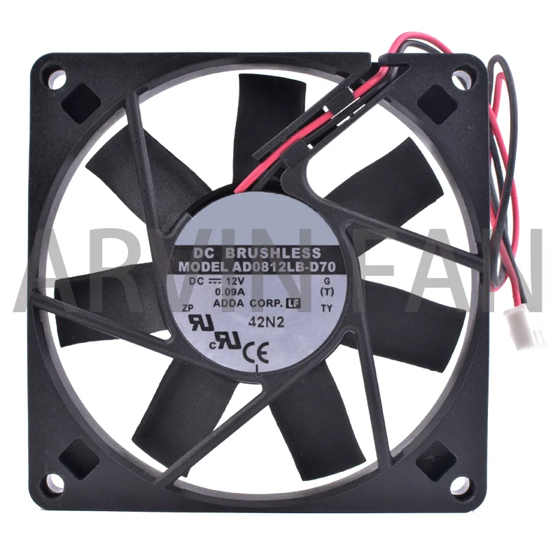 COOLING REVOLUTION-ventilador silencioso de doble rodamiento de bolas, AD0812LB-D70, 8cm, 80mm, 8015, 80x80x15mm, 12V, 0.09A