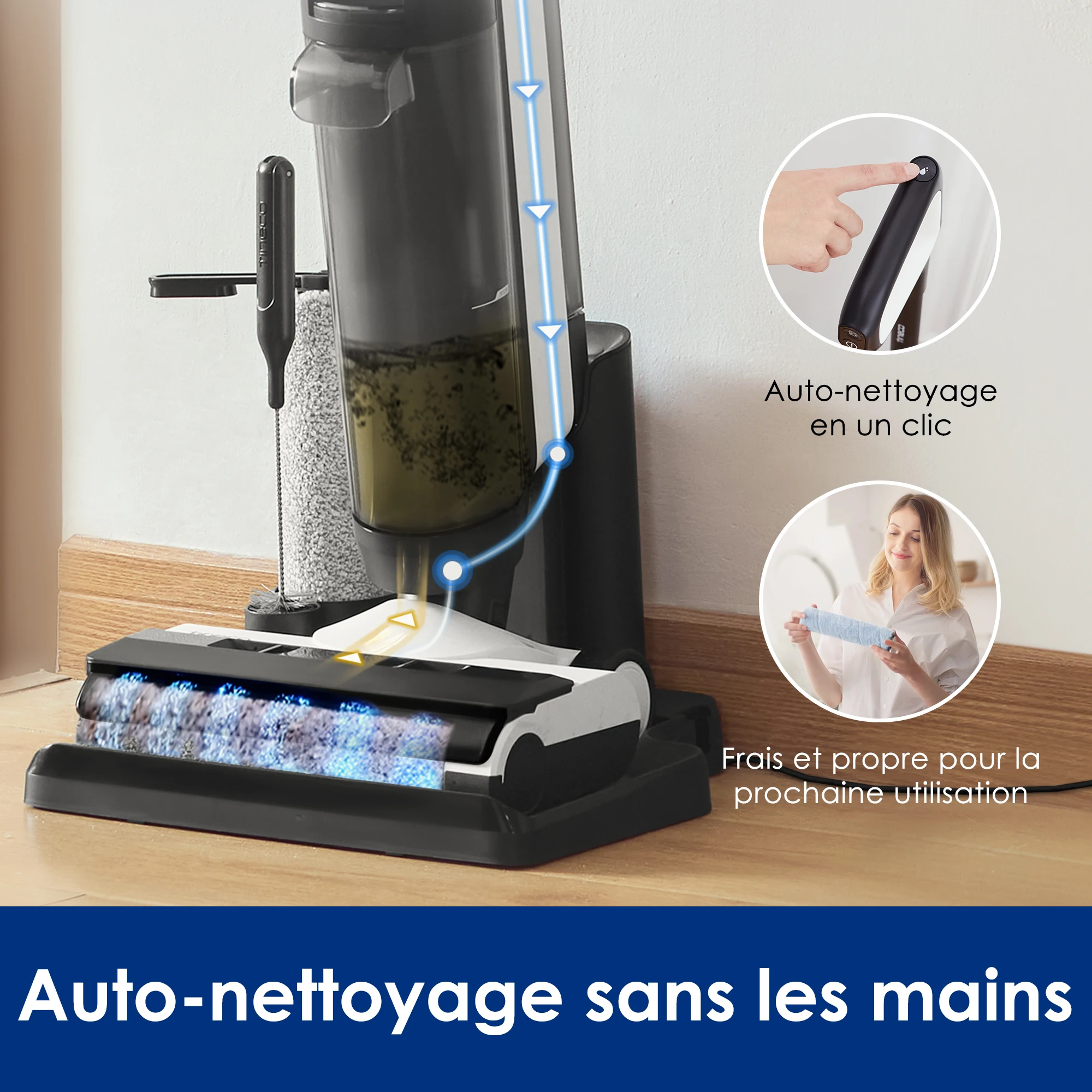 Activités à durée limitéeTineco Floor One S5 Combo Laveur de sol intelligent sans fil pour la maison, balai vertical, aspirateur sans fil pour le