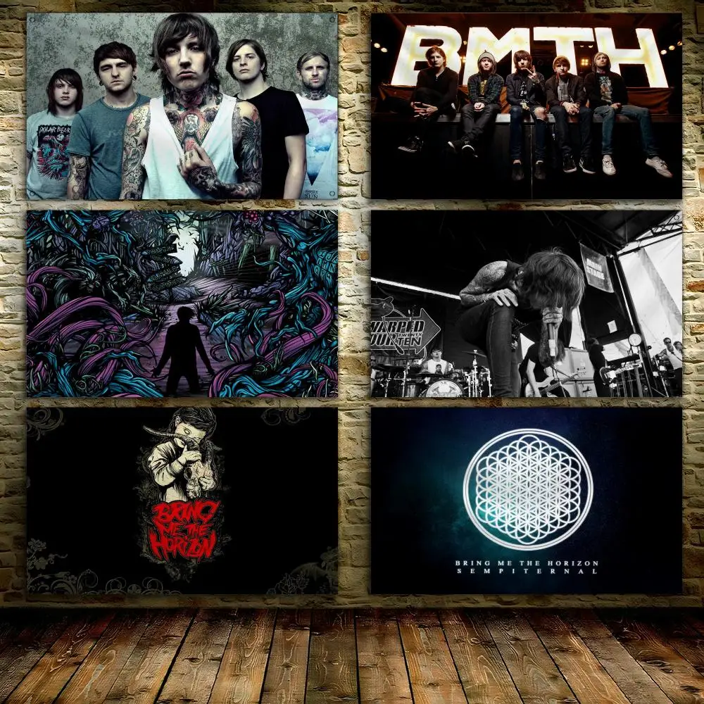 B-bring Me The Horizon Flags 3x5 Ft Custom Banner For Garage Door Room Decor Wall Out Decoration With Metal Buckle