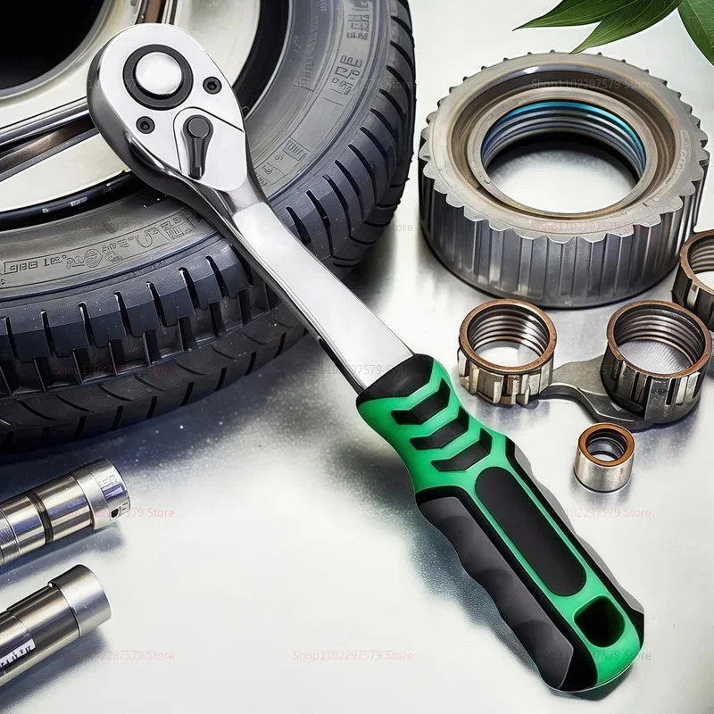 Key Set with Ratchet Handle 1/4", 3/8" Ratchet Repair Tools, Auto Repair Manual Tools, 72 Teeth Ratchet Wrench