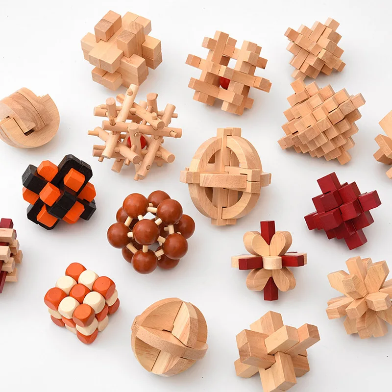 Lu Ban Puzzle Holz Gehirn Spielzeug IQ Spiele Kinder Und Erwachsene Casse Tete Rompecabezas 3D De Madera Juegos De Inteligencia – Detail 3