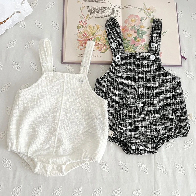 New Infant Baby Girls Sleeveless Solid Color Rompers Spring Autumn Newborn Kids Baby Girls Knit Rompers 0-3Yrs