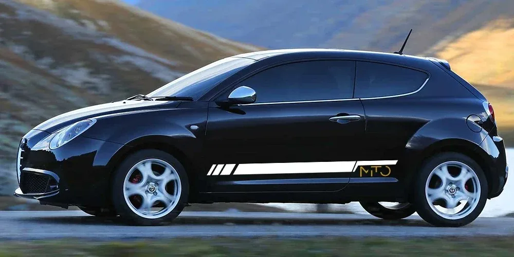 

2pcs Car Side Door Stickers Sport Stripes Graphics Vinyl Film Decor Decals Auto SUV Tuning Accessories For Alfa Romeo Mito