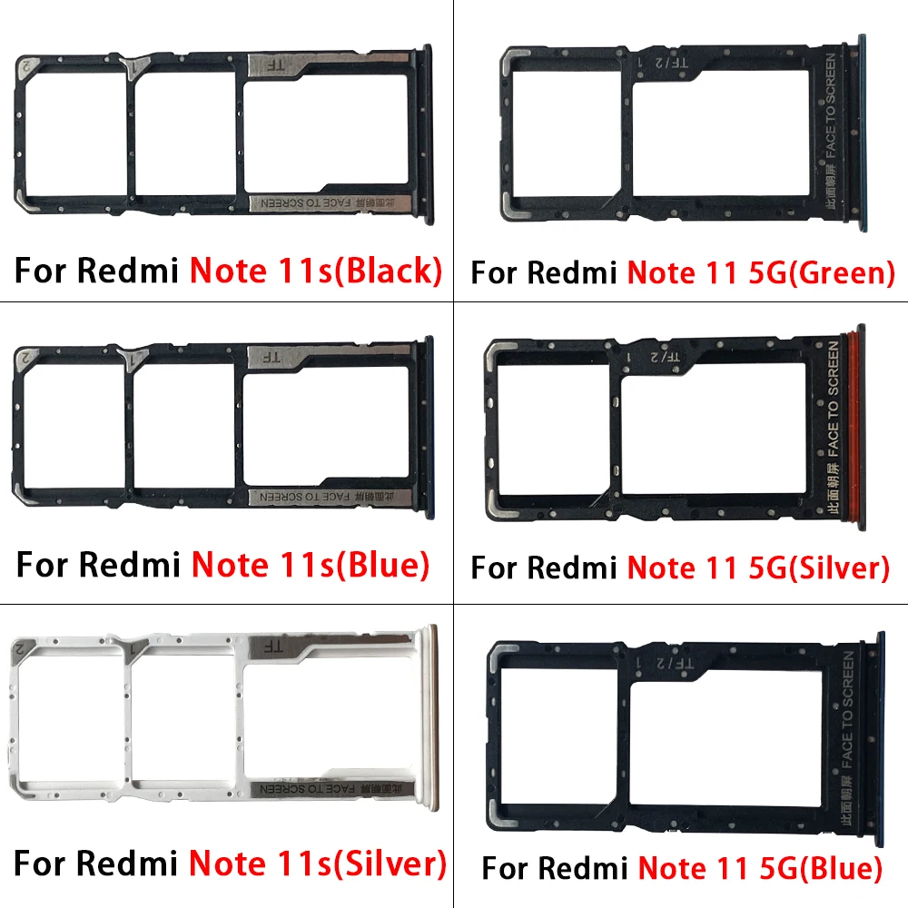 

10 Pcs SIM Card Tray Slot Holder Replacement Part For Xiaomi Redmi Note 11S 11 5G