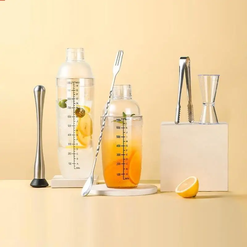 3/5/7Pcs For Bartending And Home Bar Cocktail Shaker Set Cocktail Shaker And Measuring Jigger Set Drink Mixed Hand Shaker Tools