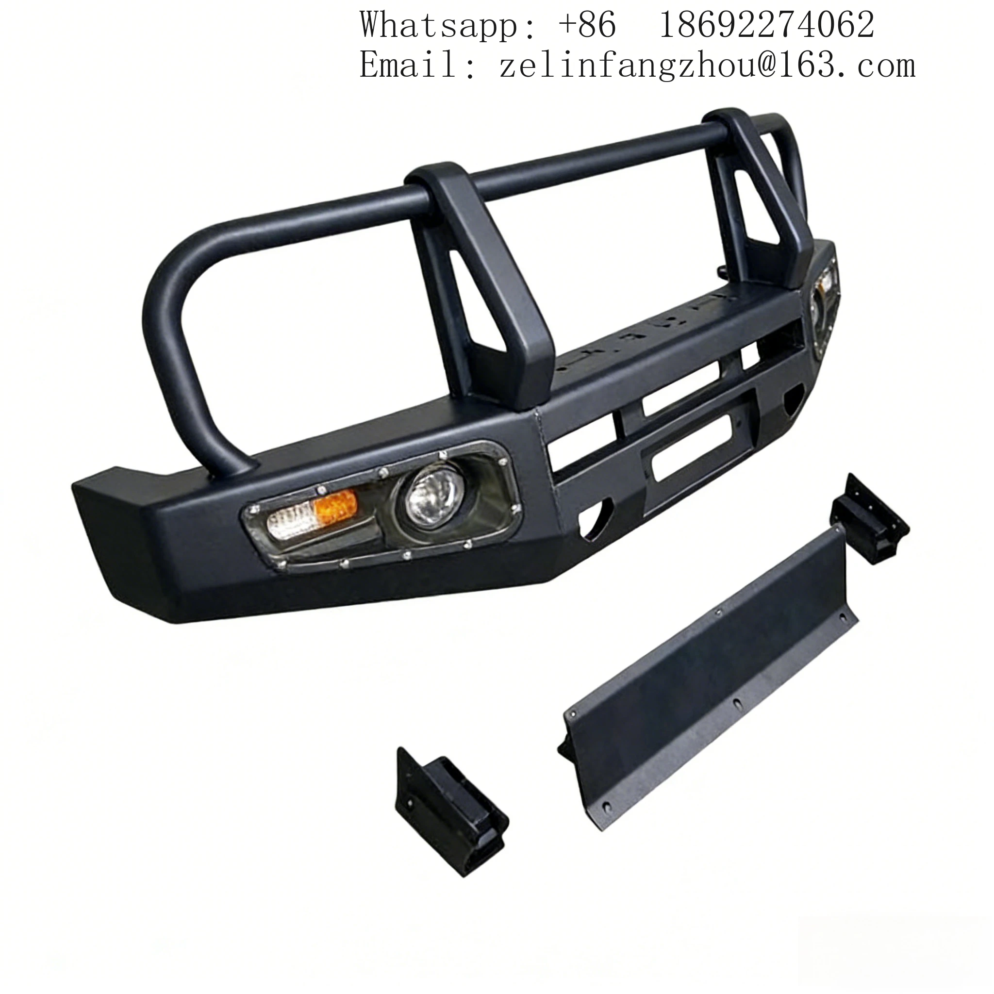 

Стальной передний бампер с отверстиями для буксировочных крюков, подходит для Suzuki Jimny JB64 JB74, внедорожный, усиленный, крепление на болтах.