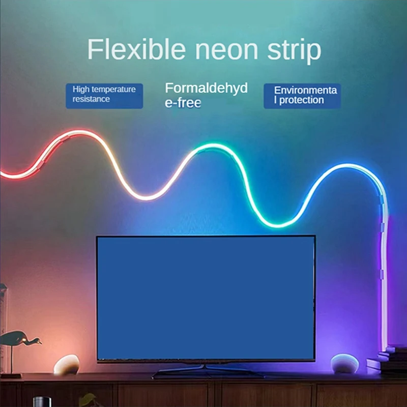 RGB Smart Convenient Light Strip With US Plug Flexible Marquee Light Color Waterproof Silicone With Music Set