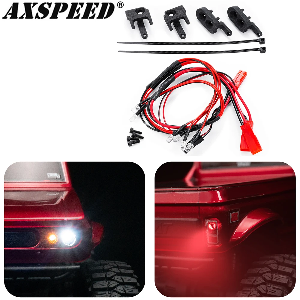 AXSPEED LED Lights Kit Front Rear Spotlight Lamp Taillight for RedCat 1/18 Ascent Rock Crawler Car Upgrade Accessories