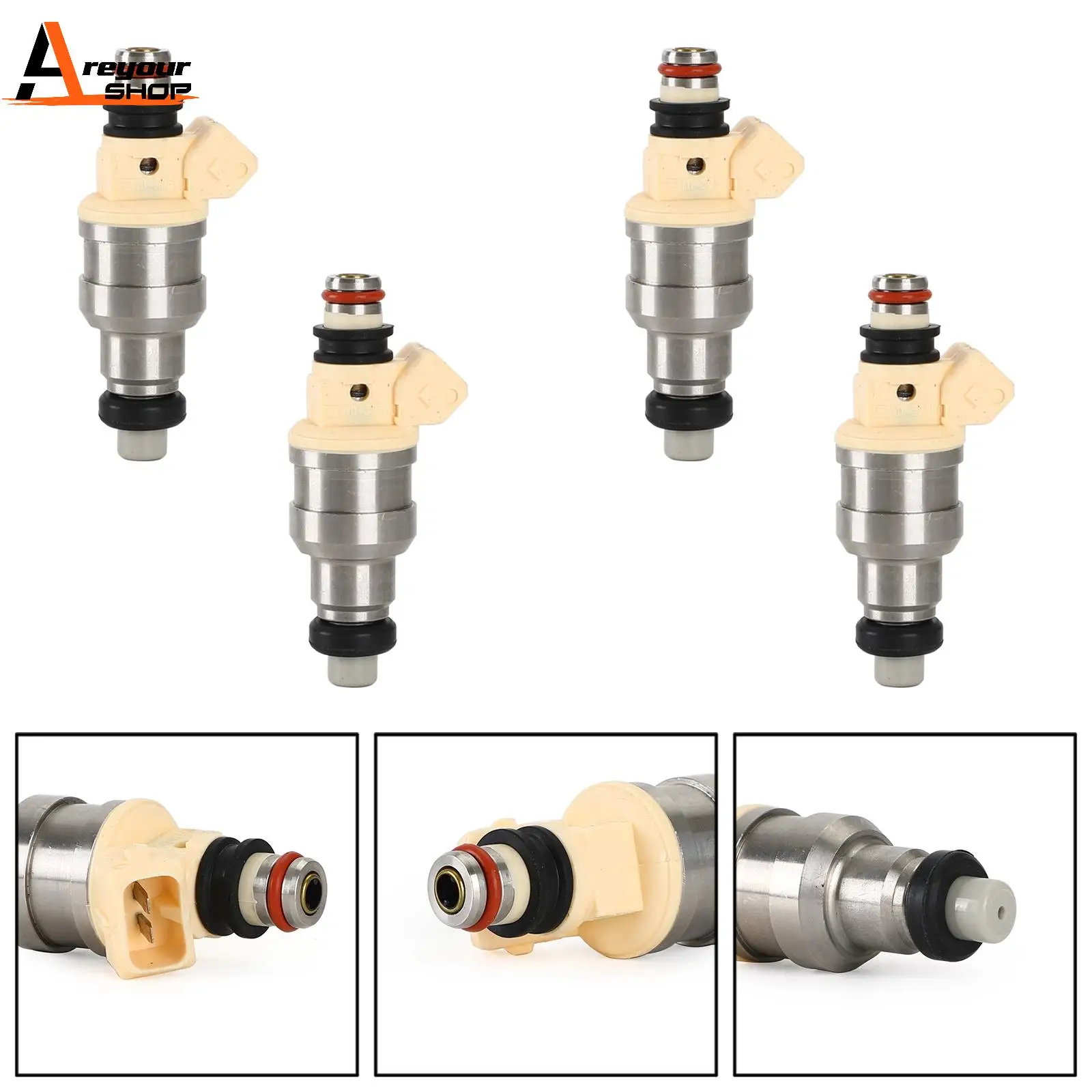 Areyourshop 4pcs Fuel Injectors Fit for Hyundai Elantra Sonata 1990-1998 1.6L 9250930001 3531032560 Car Auto Parts