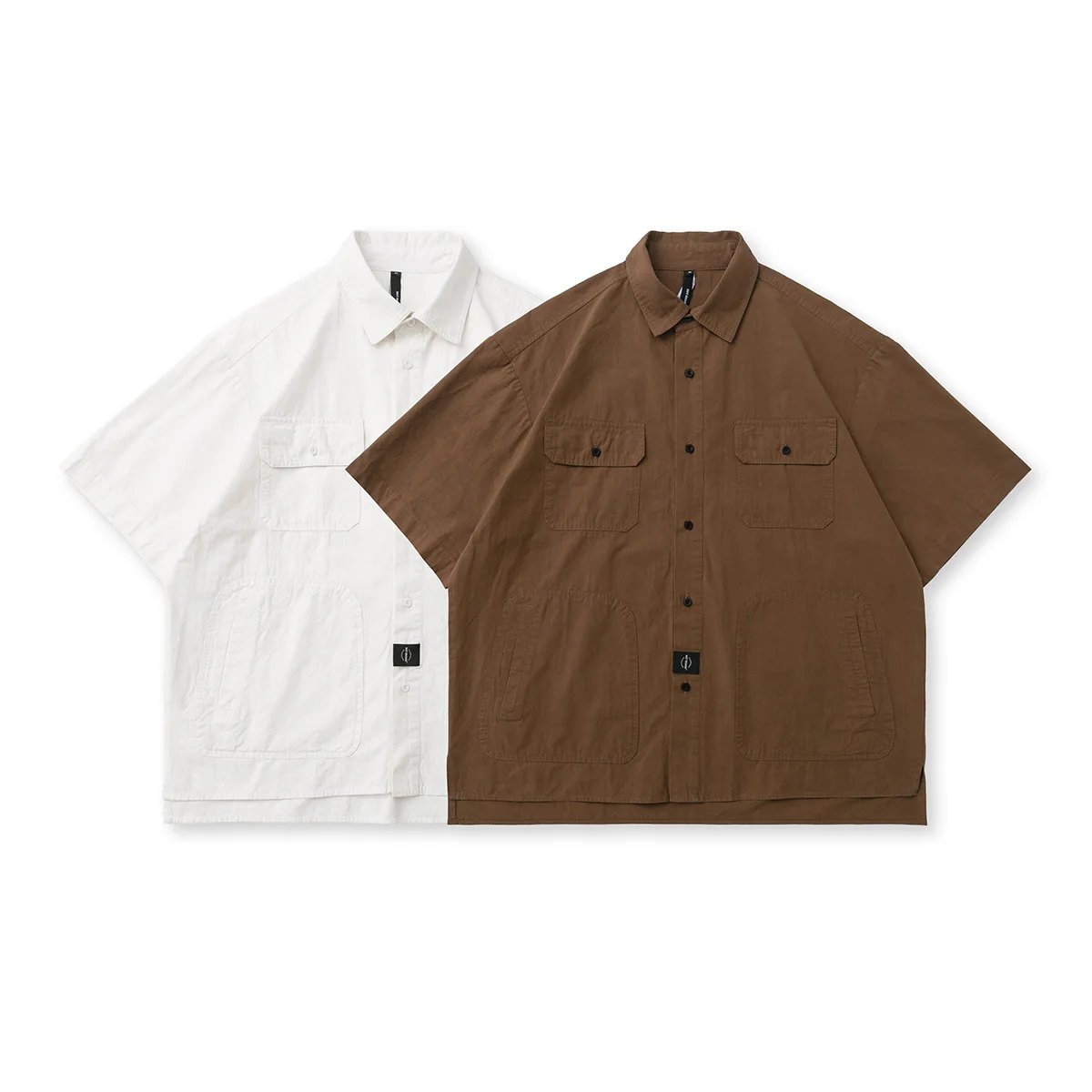 

RUIIENRS x NOT BRAND Japanese summer retro youth wide version bamboo four-pocket work shirt