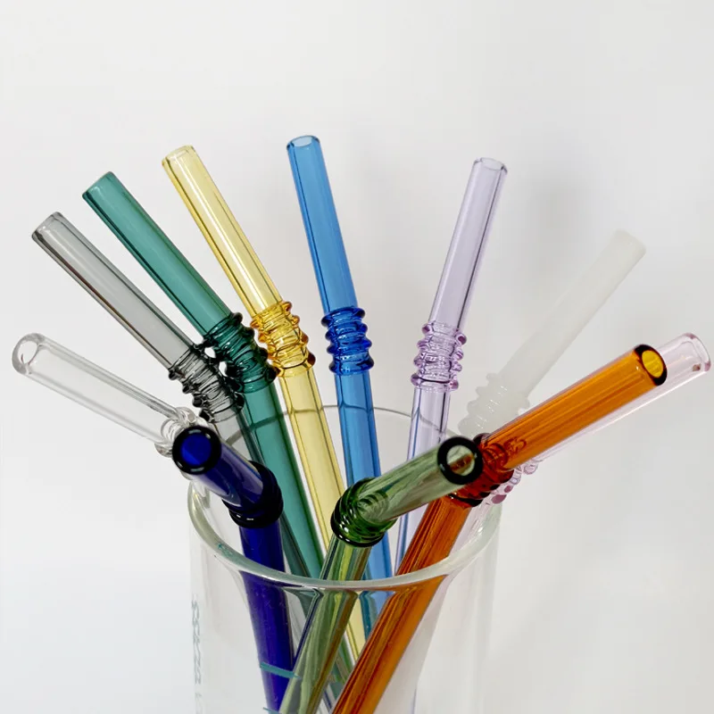 500pcs 8MM 20CM Drinking Straws Glass Reusable Straw Bar Tool Drinks Party Wine Accessories