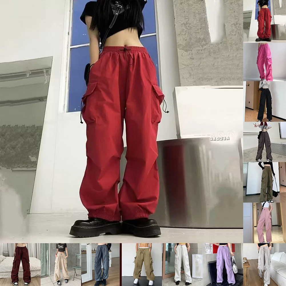 กางเกงแฟชั่นสตรีท ผู้หญิง ฮิปฮอป ชุดเอี๊ยมสำหรับวันหยุด ไม่มีความยืดหยุ่น สำหรับสวมใส่ในชีวิตประจำวัน ความยาวปกติ แฟชั่นสตรีท
