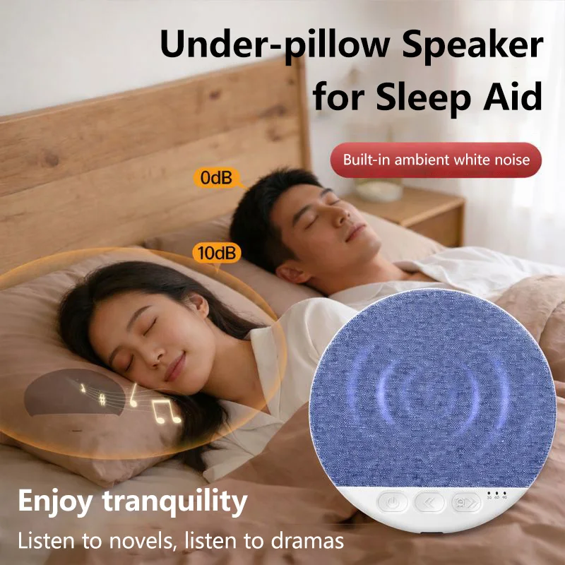 Mini Schlaf-Bluetooth-Lautsprecher mit Naturgeräuschen, Weißes Rauschen, Kabellose Soundbar, MP3-Musikplayer, Ultraflach mit Zeitschaltuhr, Audio-Player
