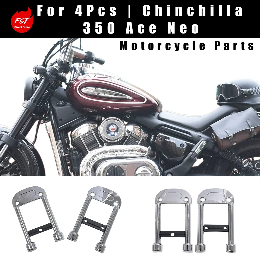 

4 Pcs Set, Aluminum Chrome Side Cover Decoration, V-Twin Engine Parts for Chinchilla 350 Ace Neo
