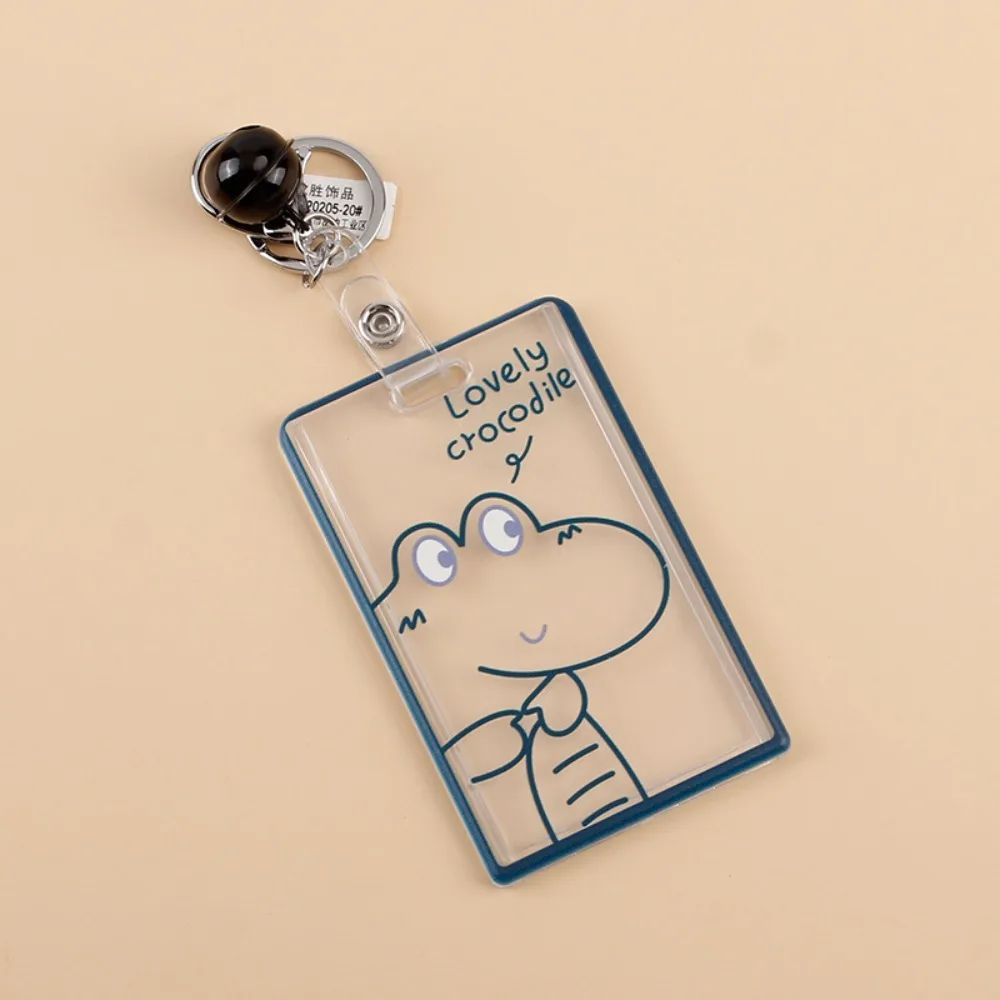 

Lovely Printing Transparent Card Cover Acrylic Keychain with Bell Cute Cartoon Card Case