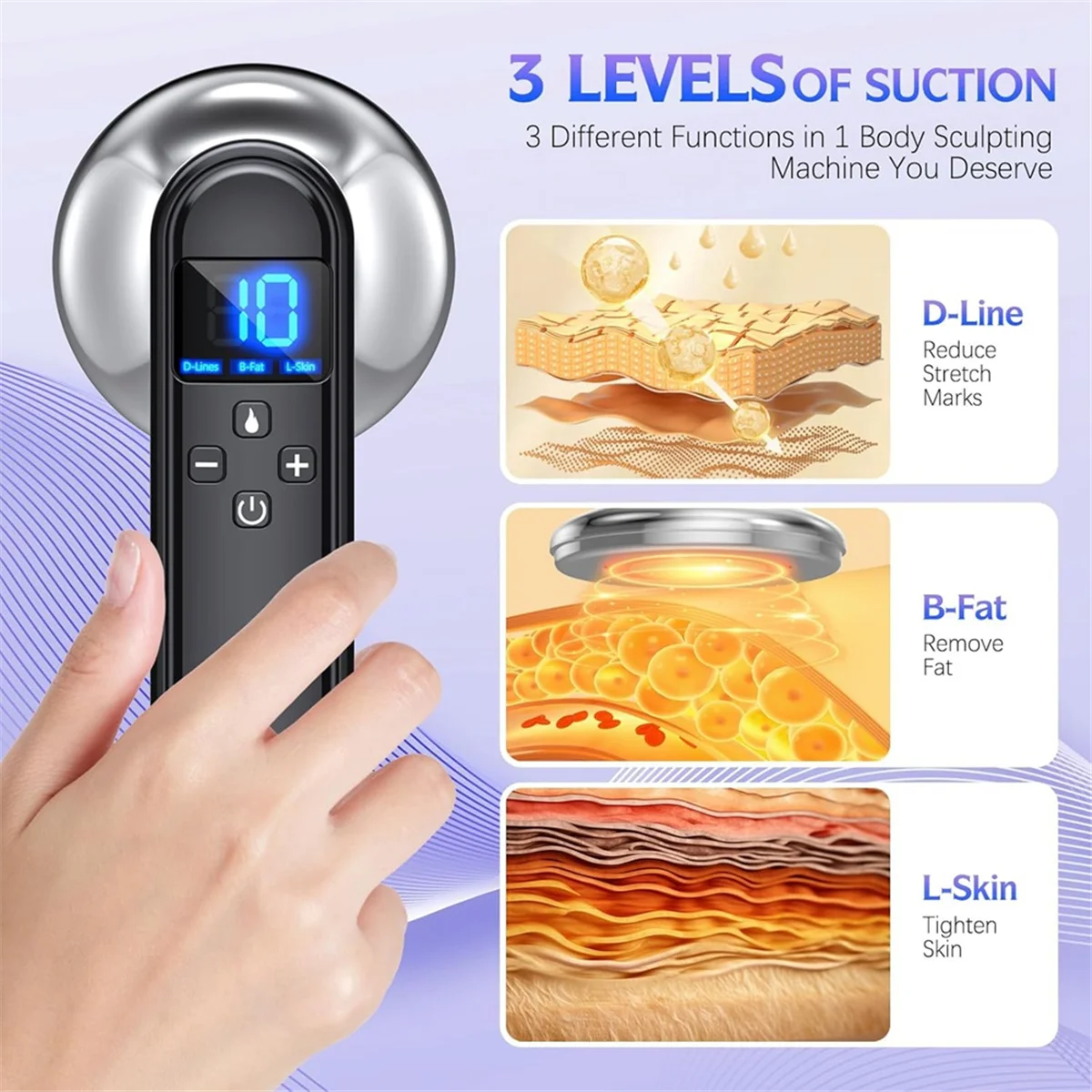 

ABNJ Body Sculpting Machine - Professional Handheld Cordless Cellulite Massager - Suitable for Belly, Neck, Legs, Hip, Arms