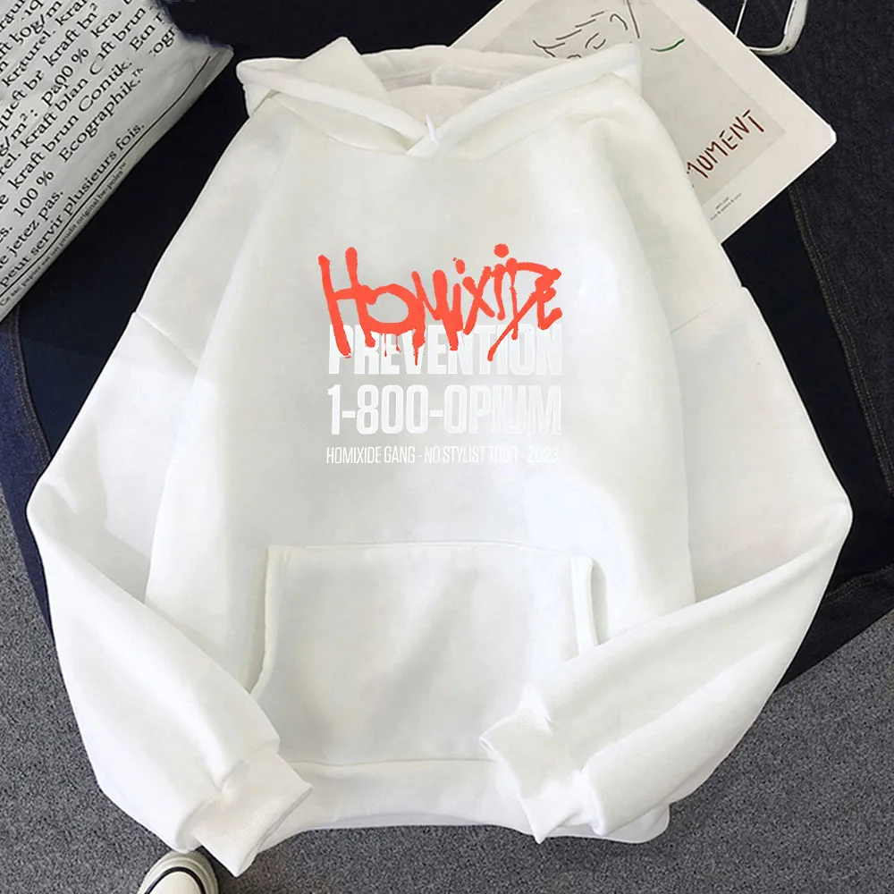 Homixide Gang Hoodie No Stylist Tour Long-sleeved Sweatshirt Autumn/Winter Fleece Clothing Rapper Sudaderas Con Capucha Hoody