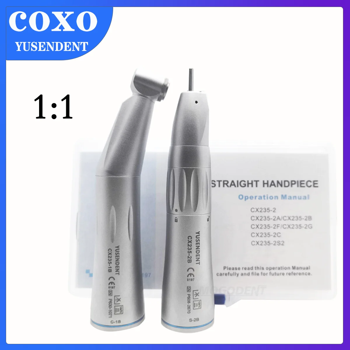COXO 1:1 Dental Low Speed Contra Angle Handstück Gerade Handstücke CX235-C 1B/2B Dental Air Motor 2/4 Loch Zahnmedizin Werkzeuge