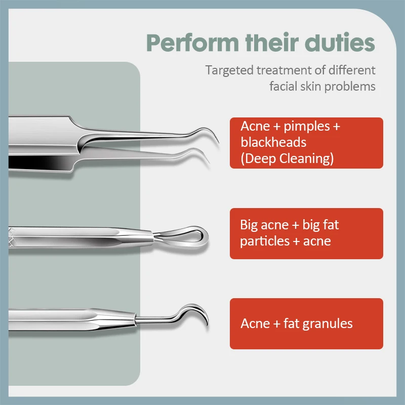 KK gomito rimozione dell'acne aghi Comedone Comedone estrattore Set strumenti professionali per il trucco in acciaio inossidabile strumenti per la pulizia della cura della pelle