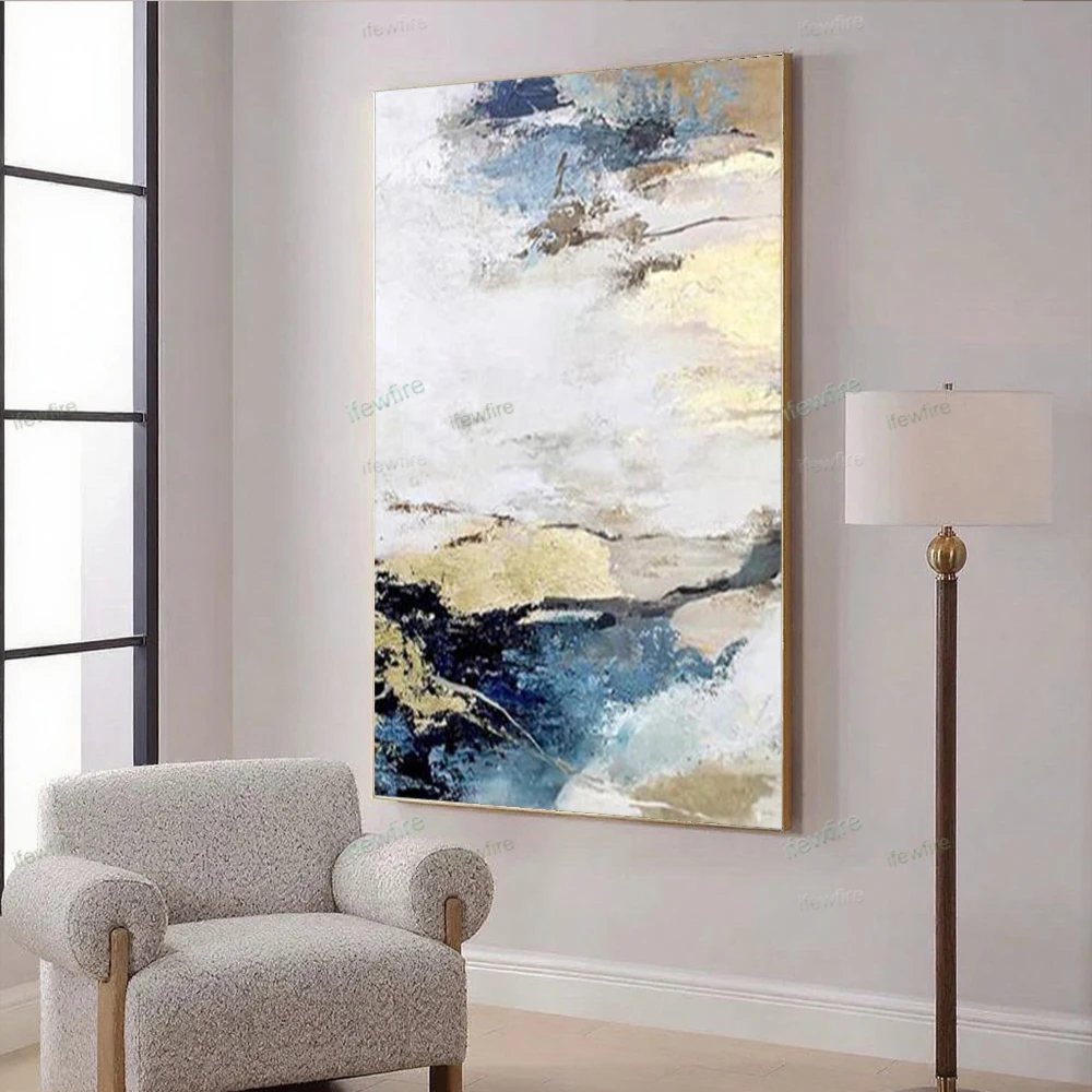Handmade Oil Paintings On Canvas Abstract Golden Wall Painting Decor Living Room Pop Interior Wall Art Picture For Home Entrance