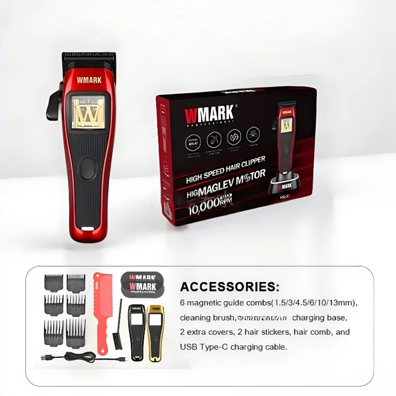 New WMARK NG-X1 Barber Shop Professional Hair Clipper 10000RPM Hair Salon Barber Special Trimmer Magnetic Vector Motor DLC Blade