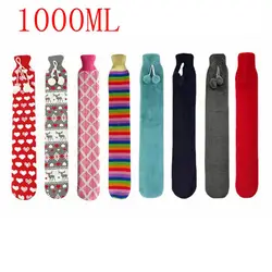 Hot Water Bottle with Cover 1L Super Soft Plush for Neck and Shoulder, Back, Legs,Waist Warm Body Hot Water Bottle Long
