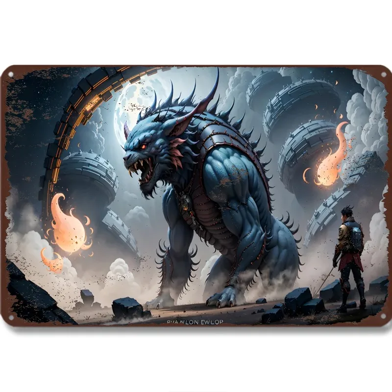 

Fantasy Dragon Battle Metal Tin Sign, 7.9x11.8"/11.8x17.7", Vintage Aluminum Wall Art, Multipurpose Home, Living Room, Bedroom