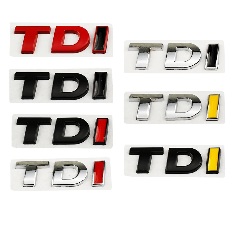 

Car Metal TDI Trunk Letters Logo Badge Emblem Decals Sticker For Volkswagen VW T-ROC Passat Jetta Touareg Tiguan Polo CC Bora