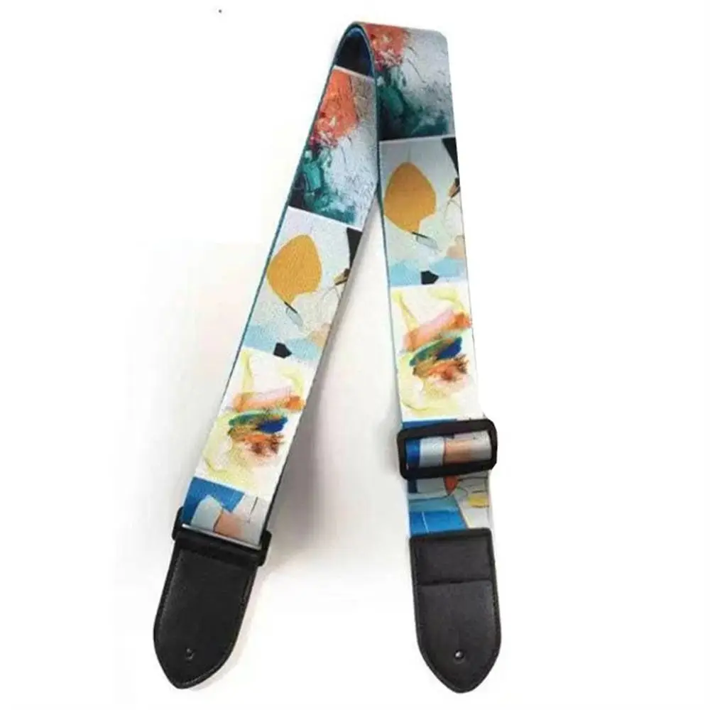 

Adjustable Guitar Strap Extra Wide Color Print Electric Guitar Belt Instrument Music Hobby Guitar Shoulder Strap Acoustic Guitar