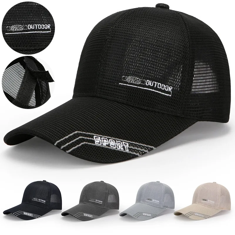 

Summer Breathable Meh Outdoor Sun Protection Fihing Hat Korean Style Baeball Caual Sunhade Workout Sport Cap