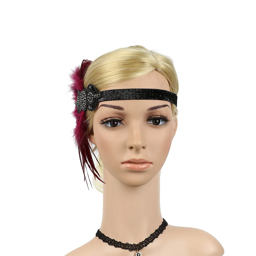 

Fascinator Flapper Headband 1920s Headpiece Race Wedding Party Women Hair Accessory ( Rose)