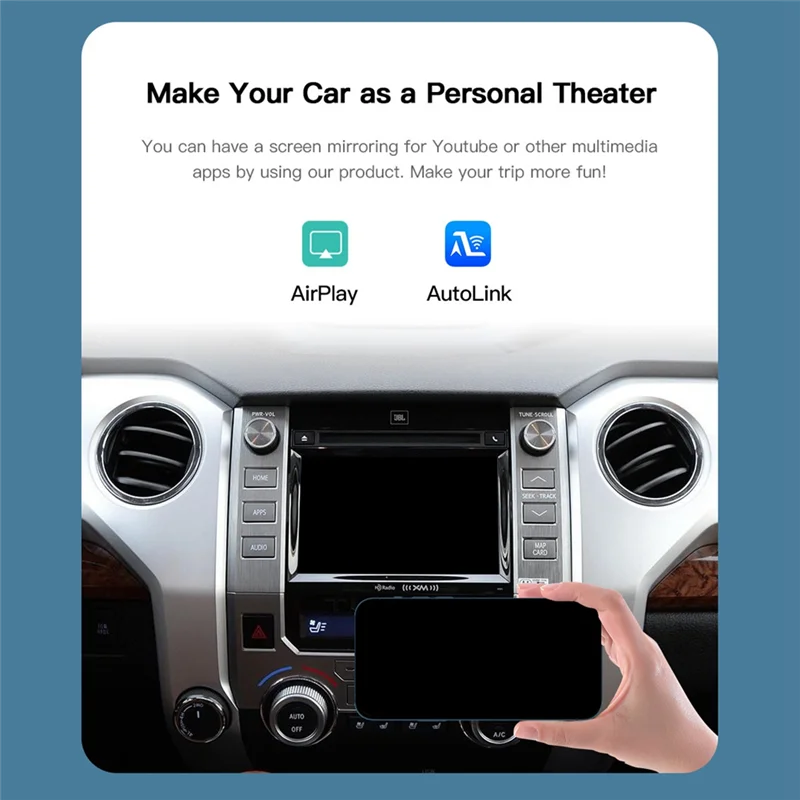 Durable Wireless Carplay Android Auto Decoder For Toyota Touch 2 Entune 2 System Highlander  Sienna Prius Yaris Camry CHR