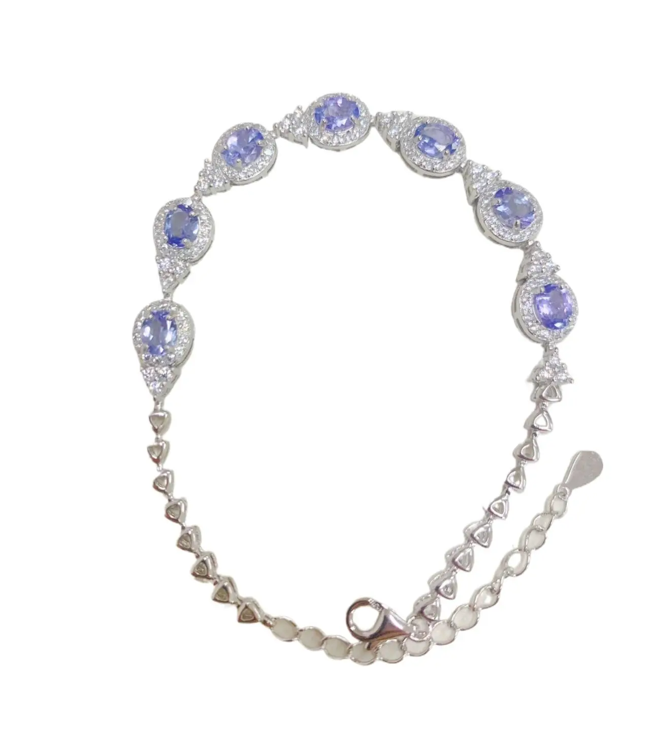 ZECAA Tanzanite Jewelry Tanzanite Lady Bracelet With Natural Tanzanite Gemstone 4*5mm New Woman Tanzanite Bracelet Jewelry