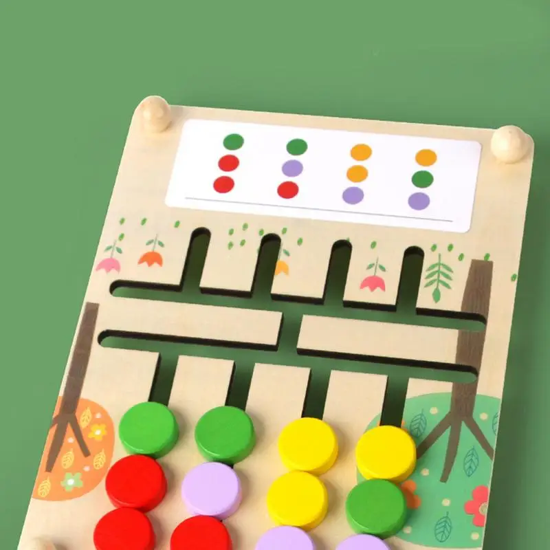 

Slide Puzzles For Kids Logic Game Slide Puzzle Cartoon Animal Wooden Four-Color Double-Sided Chess Board Early Education