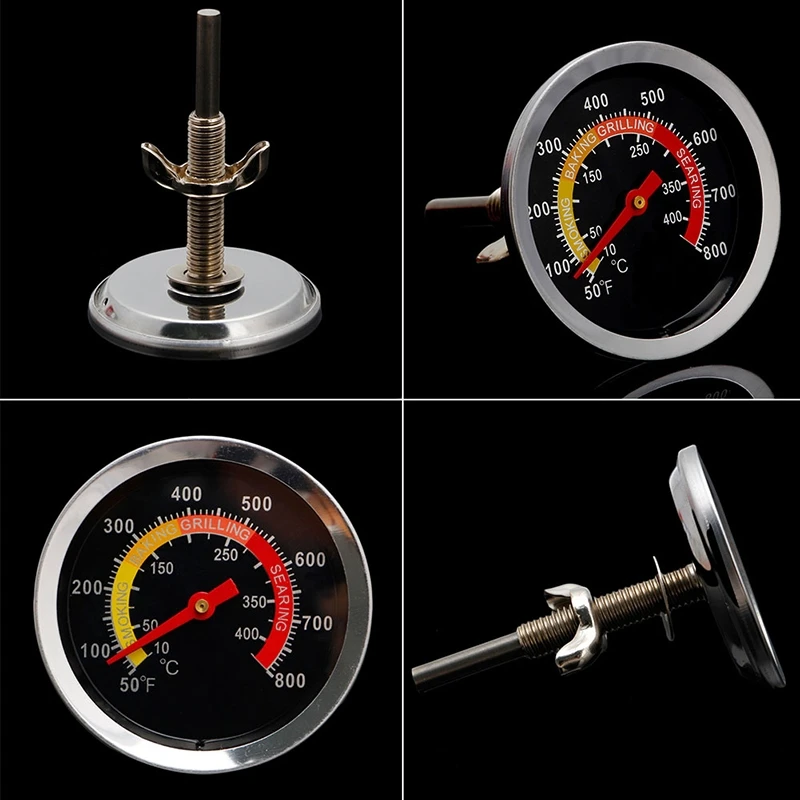 

Stainless Steel Barbecue BBQ Smoker Grill Thermometer Temperature Gauge 10-400℃ Dropship