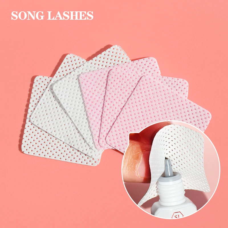 

SONG LASHES Pink/White Cleaning Cotton Pads or False Eyelash Extension Cotton 200 Pcs/Per Box Lash Extension Supplies Cosmetic