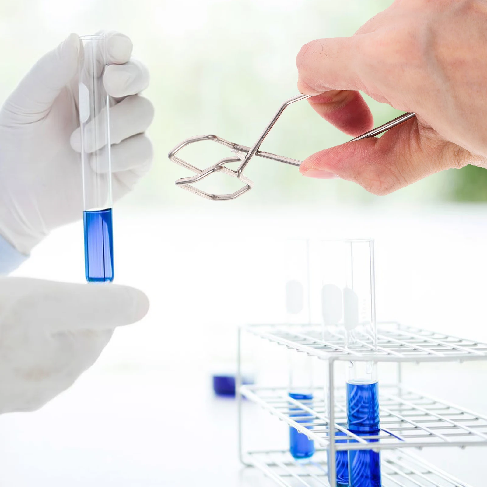 

2Pcs Scientific Test Tube Clamp Spring Iron Small Size Silver Laboratory Supply Durable High Temperature Resistant