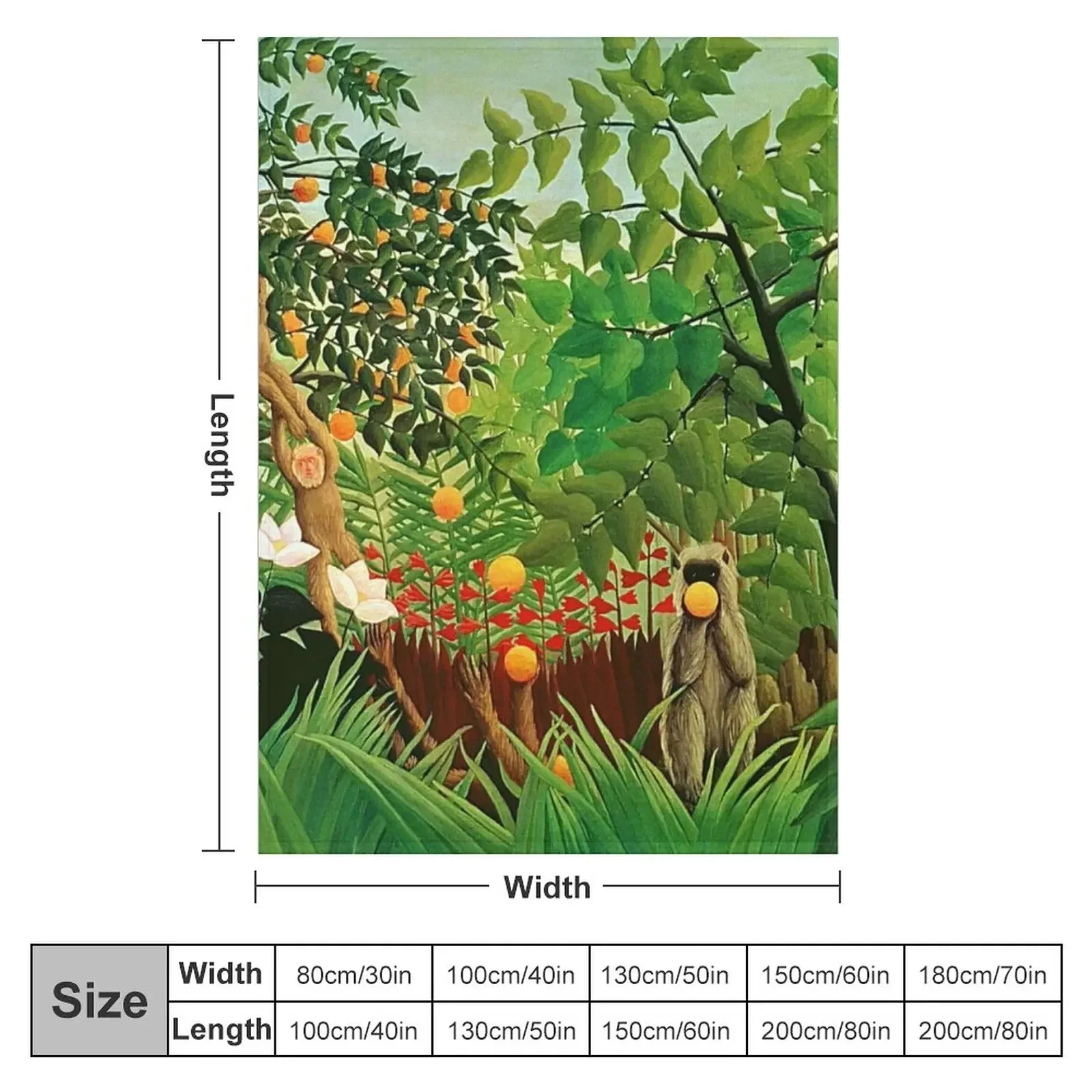 Henri Rousseau - Exotic Landscape Throw Blanket for winter Thins Custom Blankets