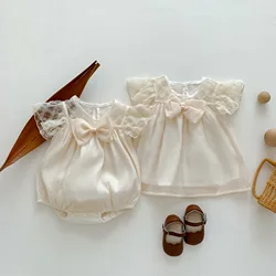 Vêtements d'été super mignons pour bébés filles, une pièce, costume de batterie, vêtements de pet, robe de princesse en gaze fine, barboteuse trempée pour filles