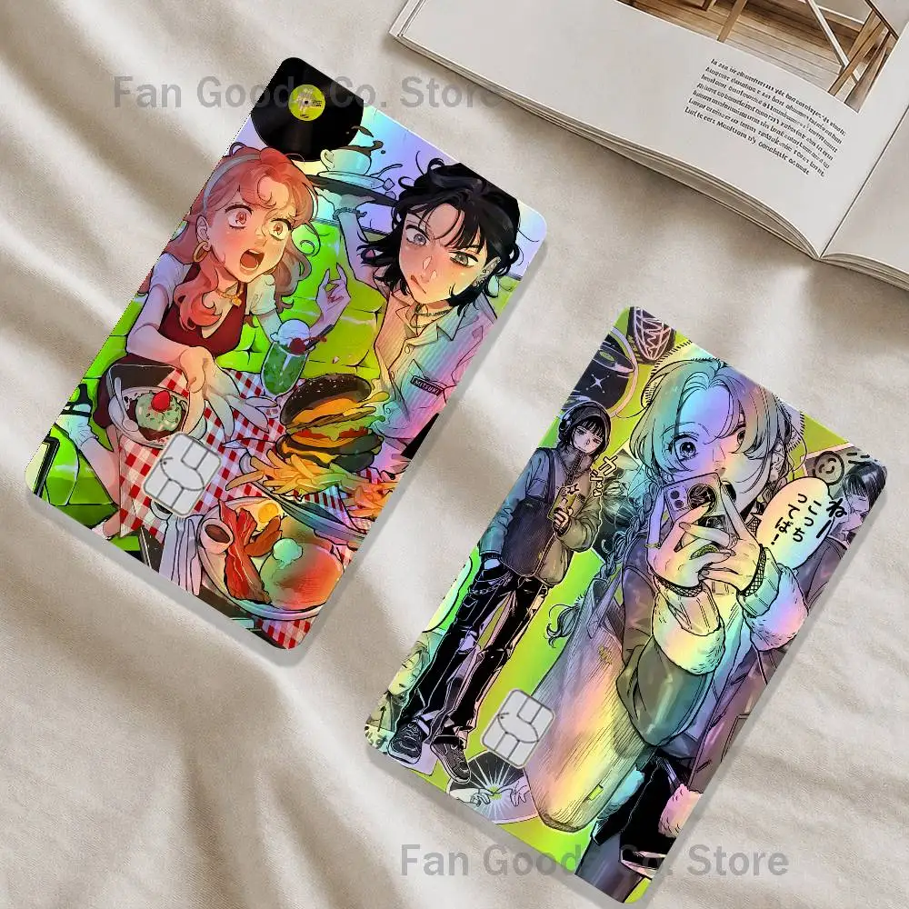 Mitsuki Koga Aya tgswiiwagaa Laser shimmer Credit Card Skin Party Stickers for Visa Bank Card Bus Metro Access Card Decal Gift